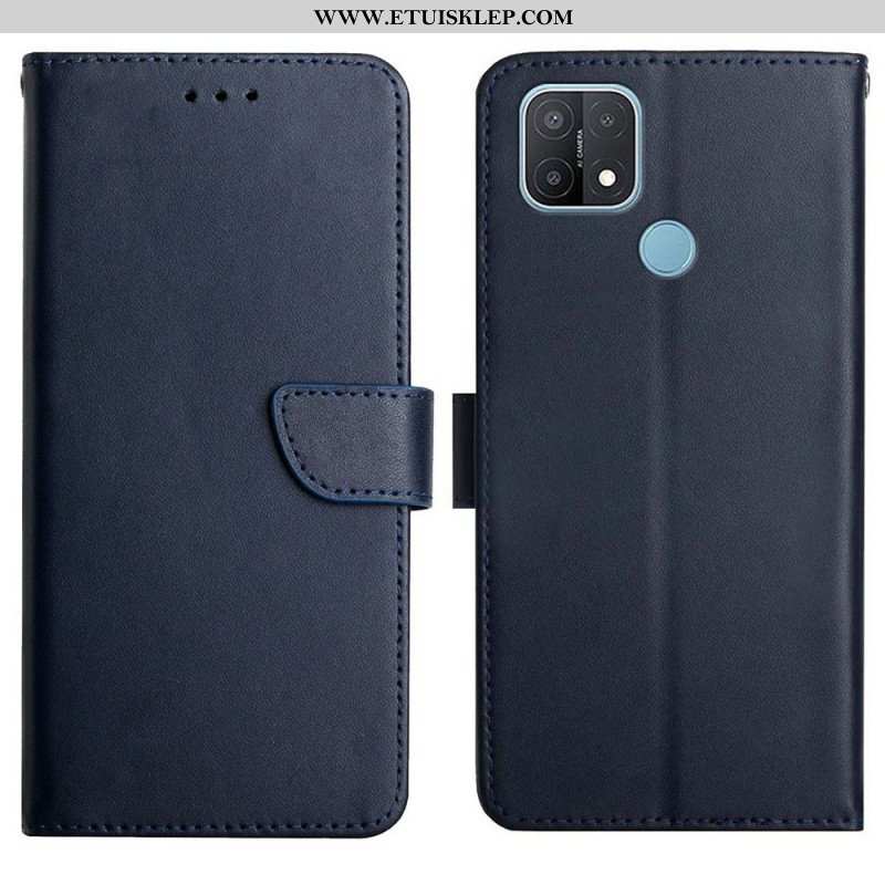 Etui Folio do Oppo A15 Prawdziwa Skóra Nappa